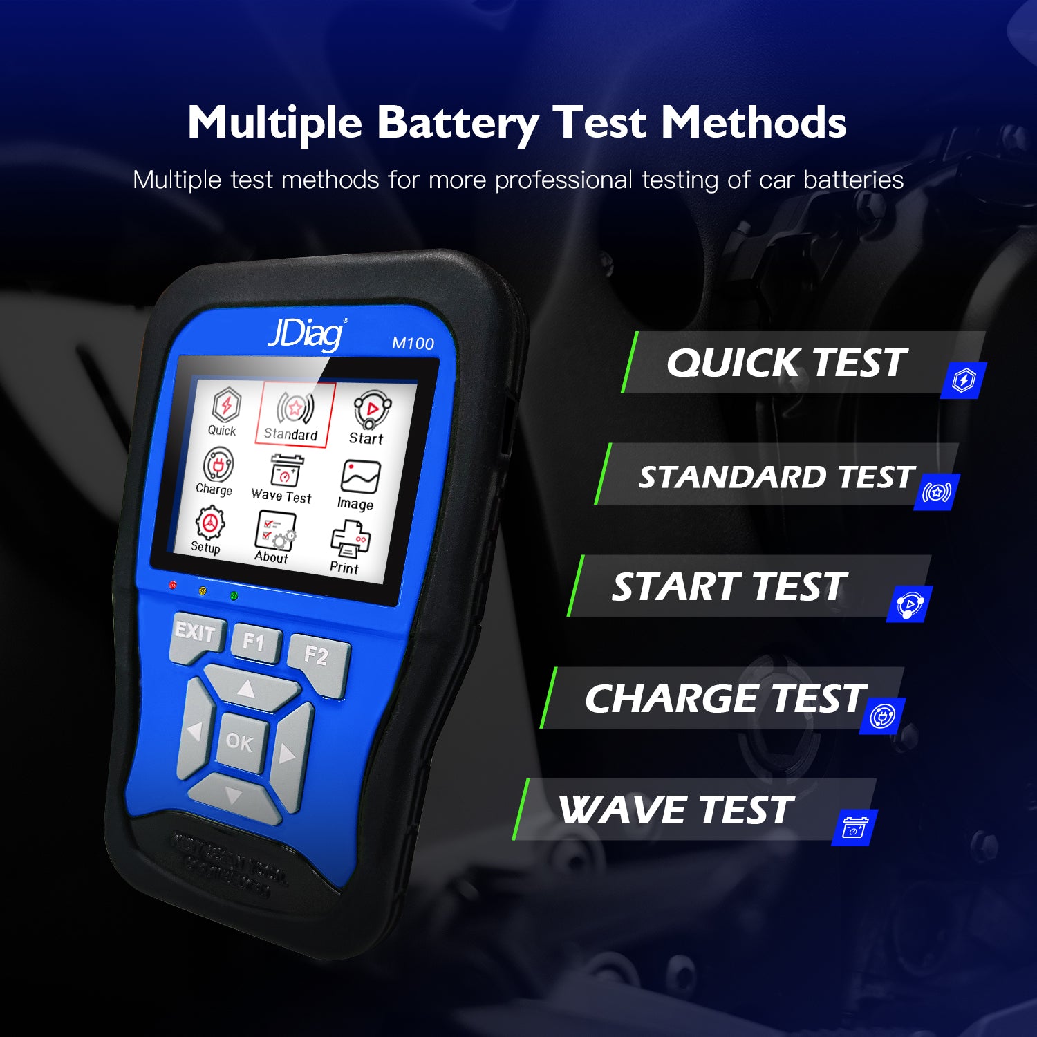 เครื่องอ่านโค้ดวินิจฉัยเครื่องสแกนรถจักรยานยนต์ OBD JDiag M100 สำหรับ Honda Kawasaki Yamaha Suzuki 